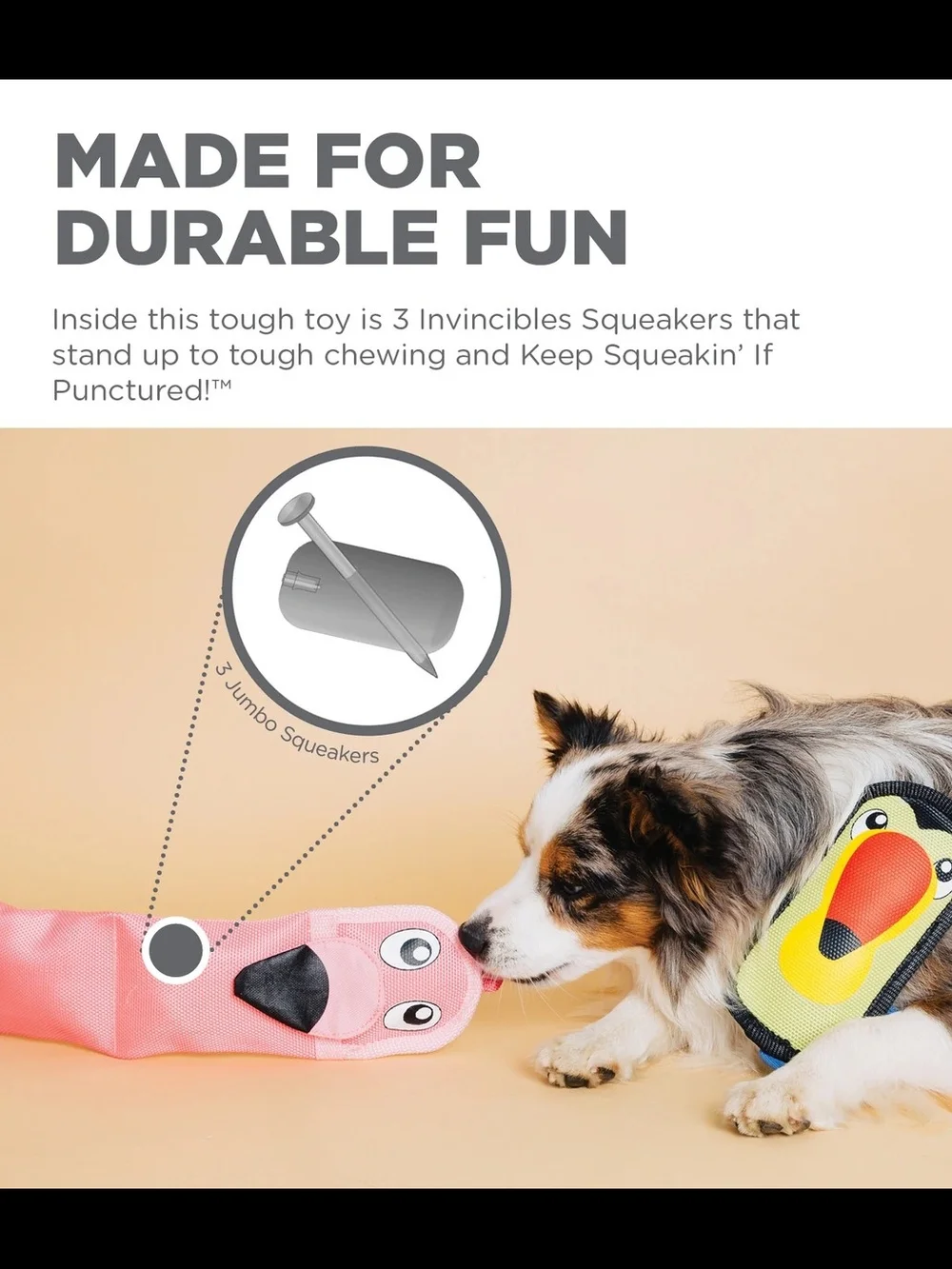 Outward Hound Pink Flamingo Fire Hose Tug & Fetch Toy